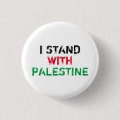Ik sta met Palestina zwart rood groen tekst wit Ronde Button 3,2 Cm (Voorkant)