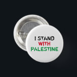 Ik sta met Palestina zwart rood groen tekst wit Ronde Button 3,2 Cm<br><div class="desc">Ik sta met Palestine zwart rood groen distressed grunge tekst wit moderne knop pin. Beschikbaar in vele kleuren en stijlopties.</div>