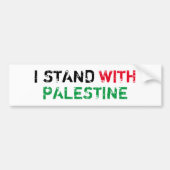Ik sta met Palestina zwart rood groen typografie Bumpersticker (Voorkant)