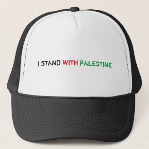 Ik sta met Palestina zwart rood groen verdrietig Trucker Pet