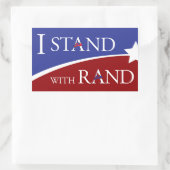 Ik sta met rust rechthoekige sticker (Tas)