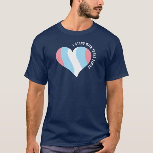 Ik sta met trans mensen hart t-shirt (Voorkant)