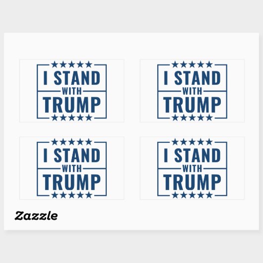 Ik sta met Trump 2024 teken Rechthoekige Sticker (Vel)