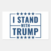 Ik sta met Trump 2024 teken Rechthoekige Sticker (Voorkant)