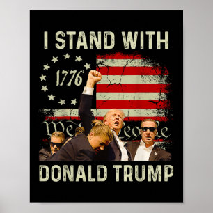 Ik sta met Trump Grappige Trump 2024 Poster