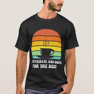 Ik sta niet op en glans koffie t-shirt