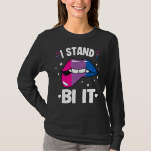 Ik sta op BiIeBay Bisexual Pride Flag Lips Mouth B T-shirt
