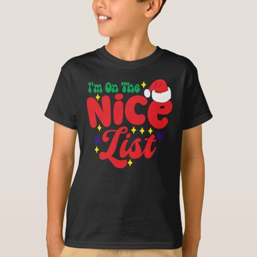 Ik sta op de leuke lijst grappige kerst t-shirt (Voorkant)