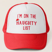 Ik sta op de Naughty List Trucker Pet (Voorkant)