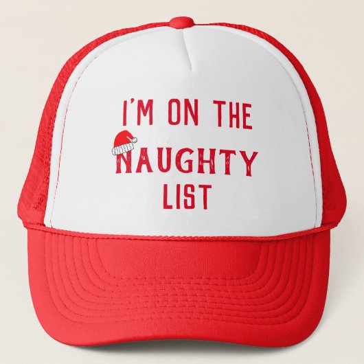 Ik sta op de Naughty List Trucker Pet (Voorkant)