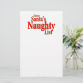 Ik sta op de Naughty List van Santa Briefpapier (Staand voorkant)