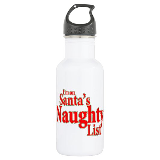 Ik sta op de Naughty List van Santa Waterfles (Voorkant)