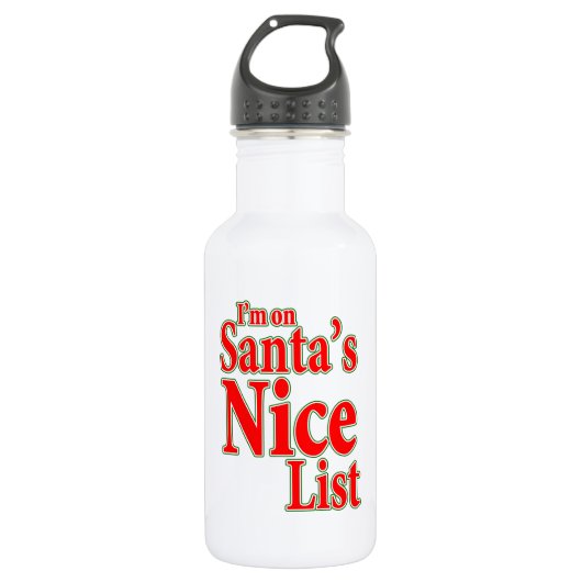 Ik sta op de Nice lijst van Santa Waterfles (Voorkant)