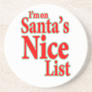 Ik sta op de Nice lijst van Santa Zandsteen Onderzetter