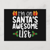 Ik sta op Santa's Geweldige lijst met mooie ondeug Briefkaart (Voorkant)