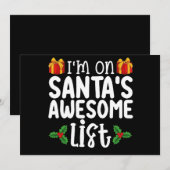 Ik sta op Santa's Geweldige lijst met mooie ondeug Kaart (Voorkant / Achterkant)