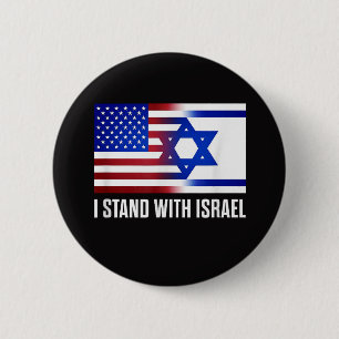Ik sta patriottisch achter Israël Ronde Button 5,7 Cm