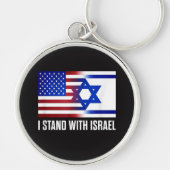 Ik sta patriottisch achter Israël Sleutelhanger (Voorkant)