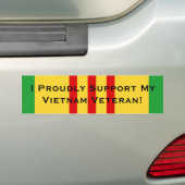 Ik sta volledig achter mijn Vietnam veteraan Bumpersticker (Op auto)