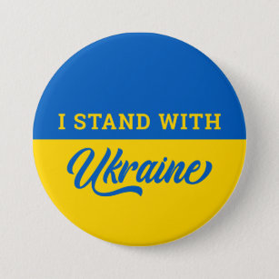 Ik sta voor de blauwgele vlag van Oekraïne Oekraïn Ronde Button 7,6 Cm