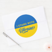 Ik sta voor de blauwgele vlag van Oekraïne Oekraïn Ronde Sticker (Envelop)