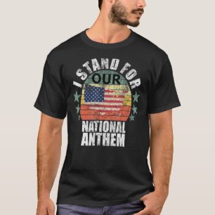 Ik sta voor de nationale hymne die de Amerikaanse  T-shirt