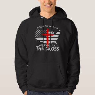 Ik sta voor de vlag en Kneel voor de Cross Patri Hoodie