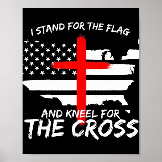 Ik sta voor de vlag en Kneel voor de Cross Patri Poster (Voorkant)