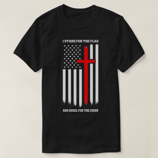 Ik sta voor de vlag en Kneel voor de dwarsmeter T-shirt (Design voorkant)