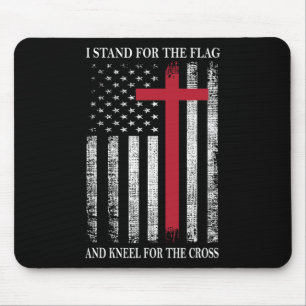 Ik Sta Voor De Vlag En Kniel Voor Het Kruis Usa F Muismat