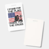 Ik sta voor de vlag kniel voor het kruis vlag USA Badge (Front & Back)