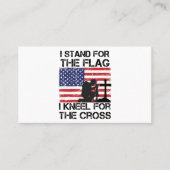 Ik sta voor de vlag kniel voor het kruis vlag USA Visitekaartje (Voorkant)