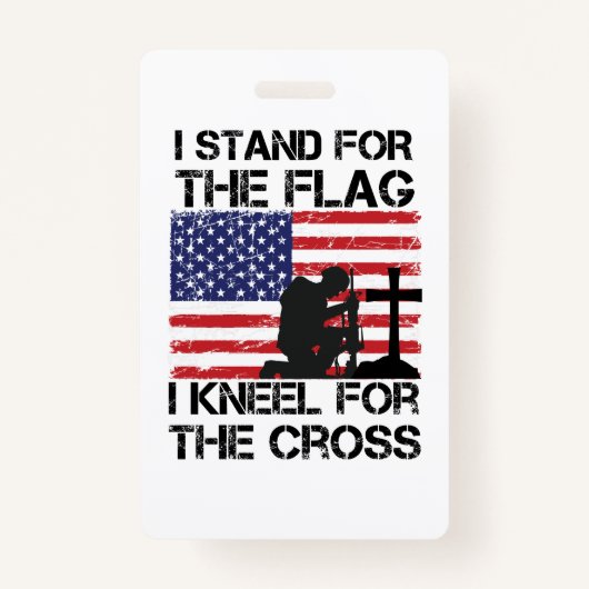 Ik sta voor de vlag van de VS Badge (Voorkant)