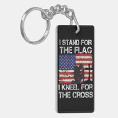 Ik sta voor de vlag van de VS Sleutelhanger (Voorkant Links)