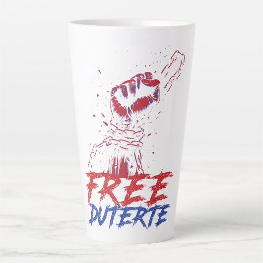 Ik sta voor Duterte Free DU30 Free Duterte Latte Mok (Voorkant)