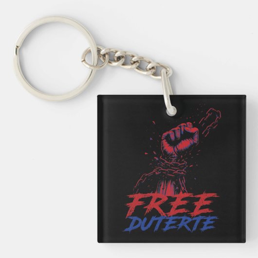 Ik sta voor Duterte Free DU30 Free Duterte Sleutelhanger (Voorkant)