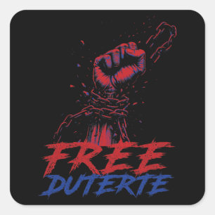 Ik sta voor Duterte Free DU30 Free Duterte Vierkante Sticker