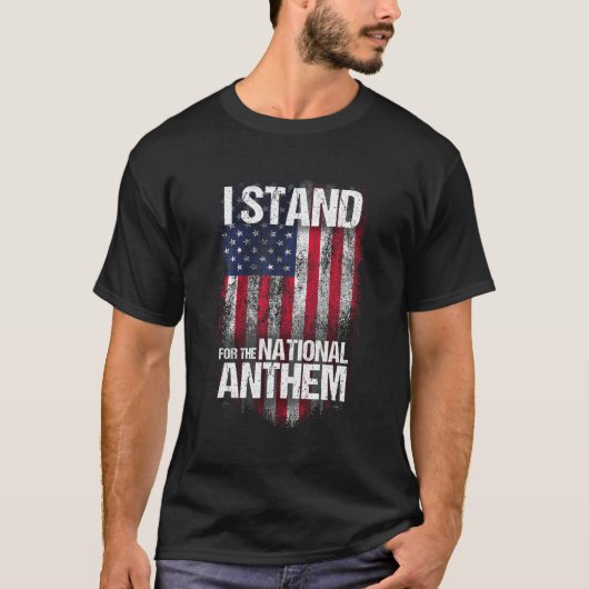 Ik sta voor het Nationale Anthem T shirt Distress (Voorkant)
