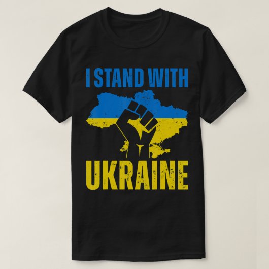 Ik sta voor Oekraïne, de Oekraïense vlag stijgt he T-shirt (Design voorkant)