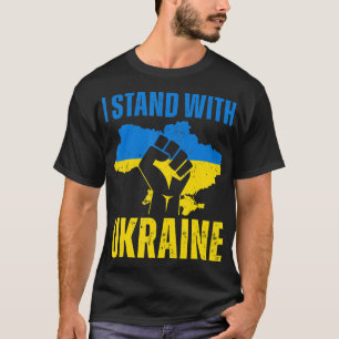 Ik sta voor Oekraïne, de Oekraïense vlag stijgt he T-shirt