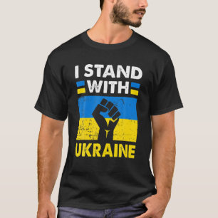 Ik sta voor Oekraïne, de Oekraïense vlag stijgt he T-shirt