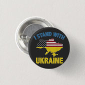 Ik sta voor Oekraïne Ronde Button 3,2 Cm (Voorkant /achterkant)