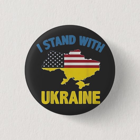 Ik sta voor Oekraïne Ronde Button 3,2 Cm (Voorkant)