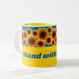 Ik sta voor Oekraïne Tweekleurige Koffiemok