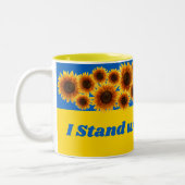 Ik sta voor Oekraïne Tweekleurige Koffiemok (Links)