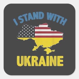 Ik sta voor Oekraïne Vierkante Sticker