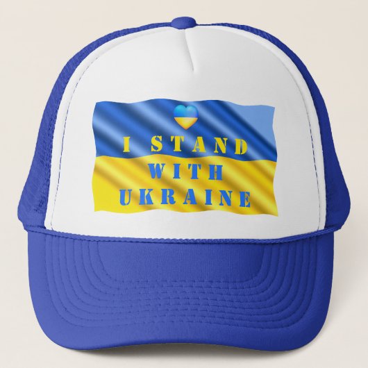 Ik sta voor Oekraïne - vrijheid - Oekraïense vlag Trucker Pet (Voorkant)