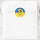 Ik sta voor Oekraïne Zonnebloem Vlag Geel en Blauw Ronde Sticker (Tas)