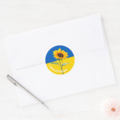 Ik sta voor Oekraïne Zonnebloem Vlag Geel en Blauw Ronde Sticker (Envelop)