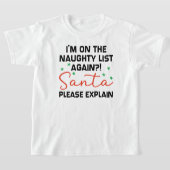 Ik sta weer op de stoute lijst Leuk Kerstkind Kers T-shirt (Laagn)